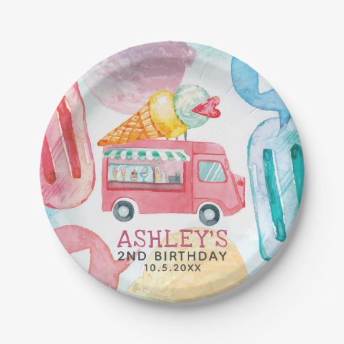 Ice Cream Personalized Party Paper Plates