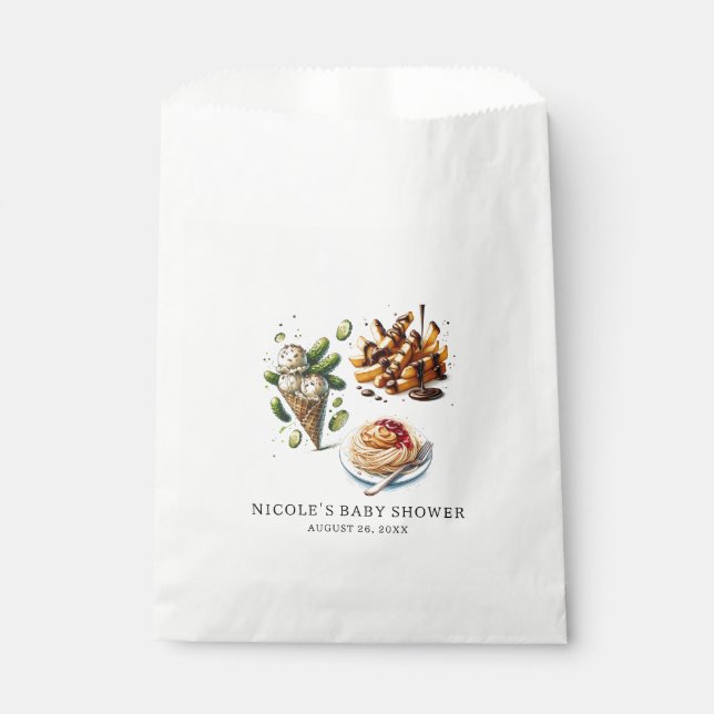 Ice Cream & Pickles Weird Cravings Baby Shower Favor Bag (Front)