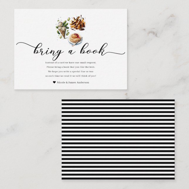 Ice Cream & Pickles Weird Cravings Bring a Book  Enclosure Card (Front/Back)