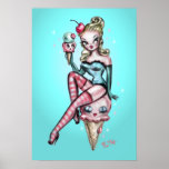 Ice Cream Pin Up Doll #1 Poster at Zazzle
