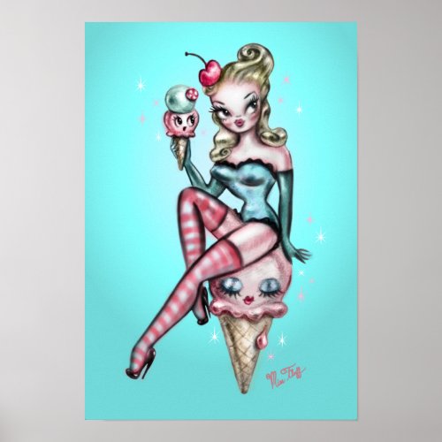 Ice Cream Pin Up Doll 1 Poster