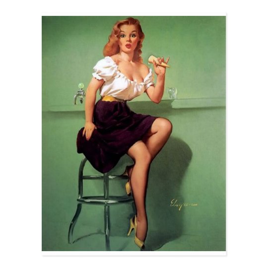 Ice Cream Pin Up Postcard 2353