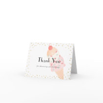 Ice Cream Pink Baby Shower Thank You Card