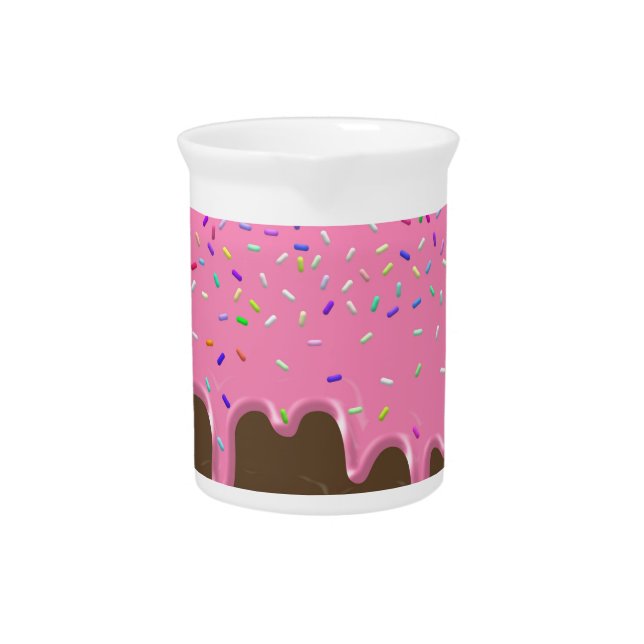 Ice cream pink frosting candy sprinkles icing beverage pitcher (Front)
