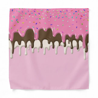 Ice cream pink frosting sprinkles drip bandana