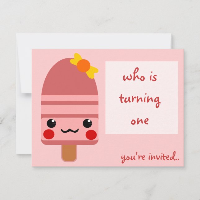 ice cream pink invitation (Front)