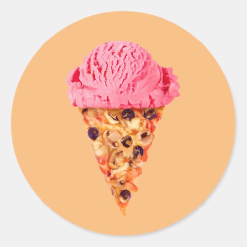 Ice Cream Pizza Classic Round Sticker