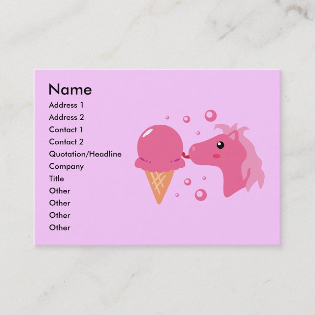 Ice Cream Pony Business Cards (Front)