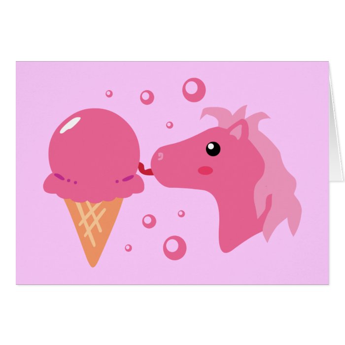 Ice Cream Pony Greeting Cards