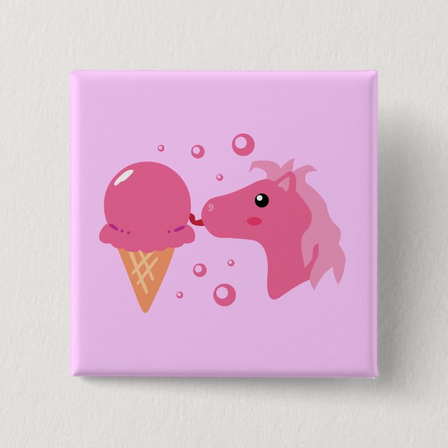 Ice Cream Pony Pinback Button (Front)