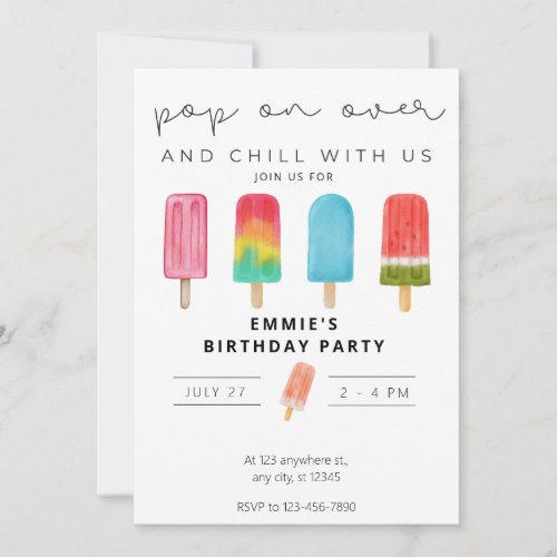  Ice cream Pool Birthday Invitation Pop On Over