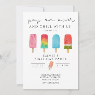 Ice cream Pool Birthday Invitation Pop On Over