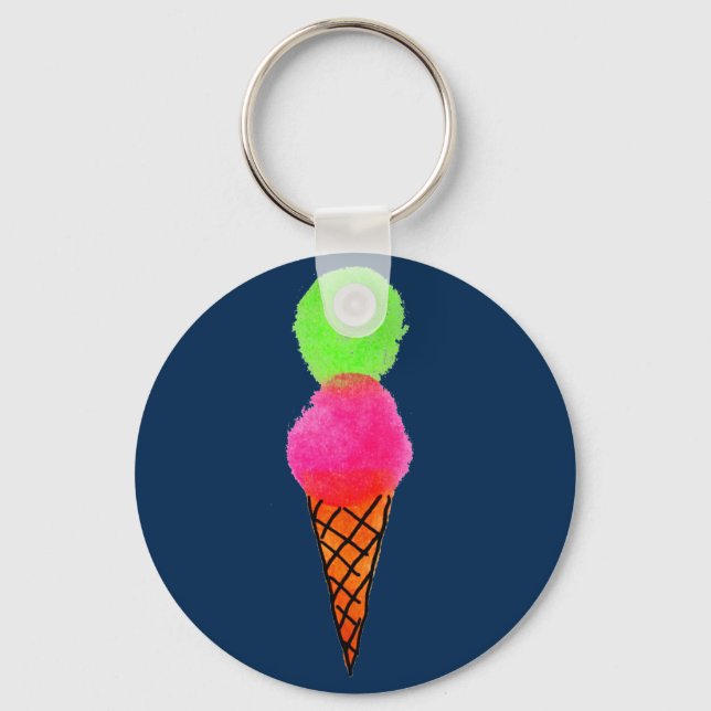 Ice cream pop art keychain (Front)
