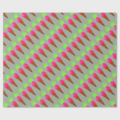 Ice cream pop art wrapping paper Zazzle