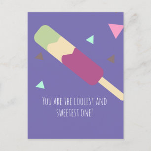 Ice-cream Pop Sweet Birthday Name Postcard