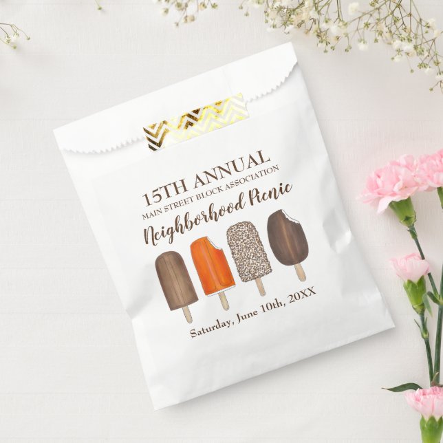 Ice Cream Pops Bars Popsicle Creamsicle Picnic Favor Bag (Sealed)