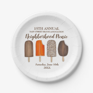 Ice Cream Pops Bars Popsicle Creamsicle Picnic Paper Plates