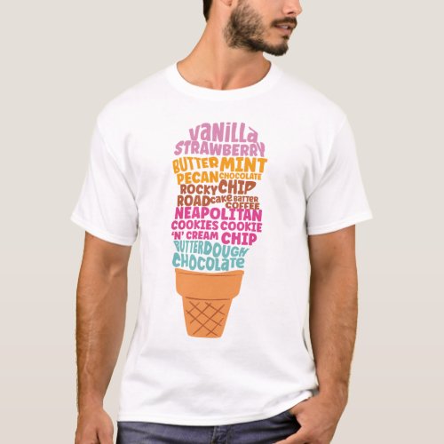 Ice Cream Popsicle Chocolate Vanilla Strawberry T_Shirt