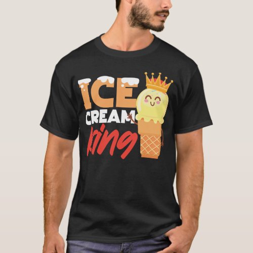 Ice Cream Popsicle Ice Cream King Cone Crown T_Shirt