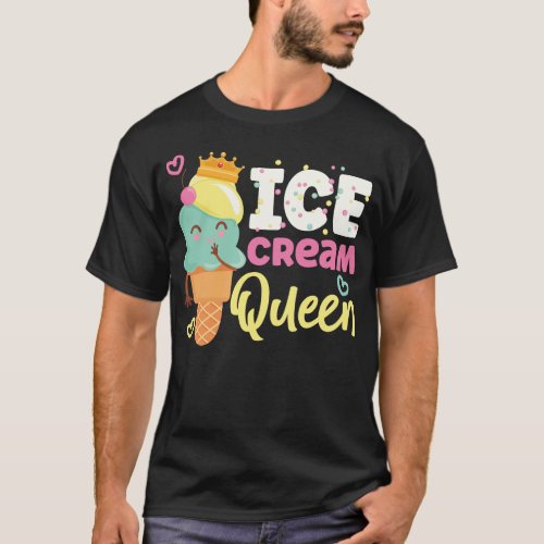 Ice Cream Popsicle Ice Cream Queen Cone Crown T_Shirt