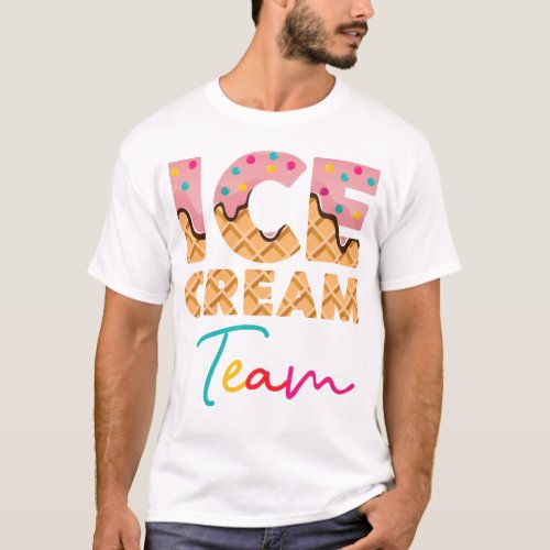 Ice Cream Popsicle Ice Cream Team Waffle T_Shirt