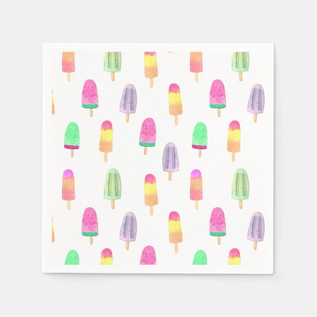Ice Cream Popsicle Napkins (Front)