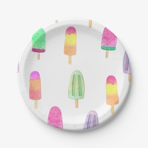 Ice Cream Popsicle Paper Plate