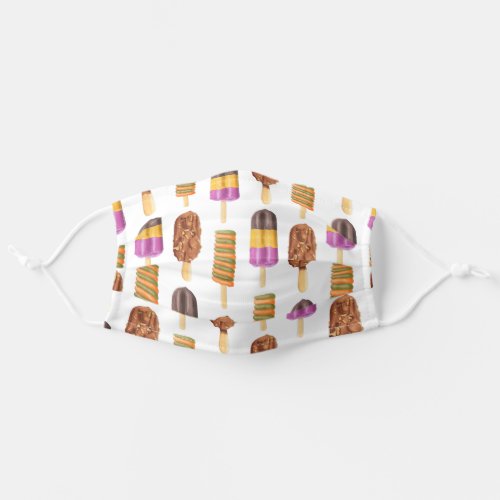 Ice Cream Popsicle Sweet Food Pattern Adult Cloth Face Mask