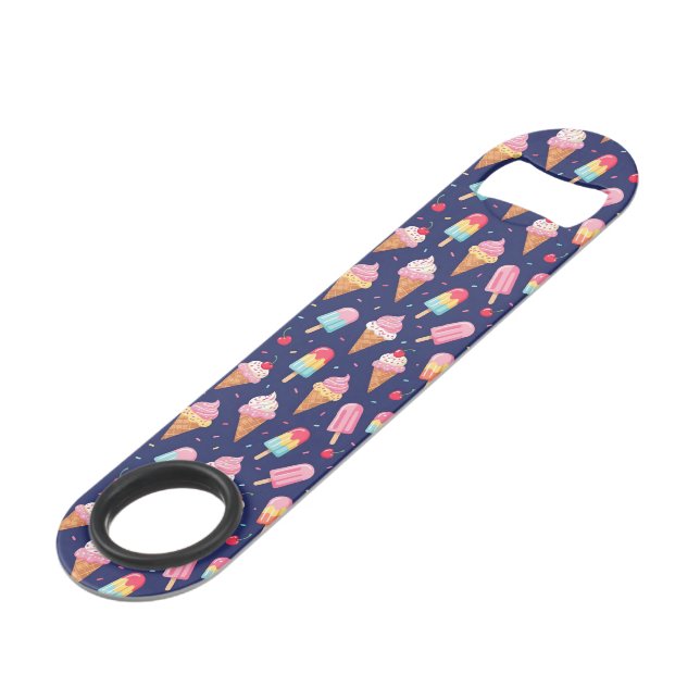 Ice cream, popsicles and cherries pattern bar key (Front Angled)