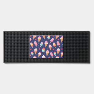 Ice cream, popsicles and cherries pattern bar mat 