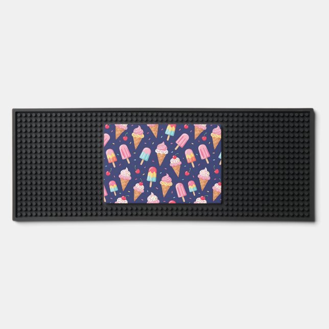 Ice cream, popsicles and cherries pattern bar mat  (Front)