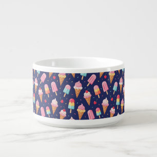 Ice cream, popsicles and cherries pattern bowl