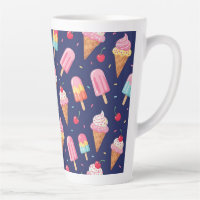 Ice cream, popsicles and cherries pattern