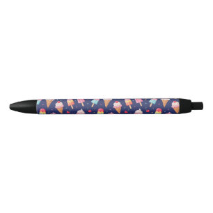 Ice cream, popsicles and cherries pattern pen