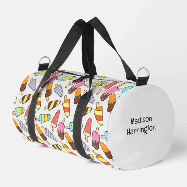 Ice Cream Popsicles Pattern Duffle Bag (Left Corner)
