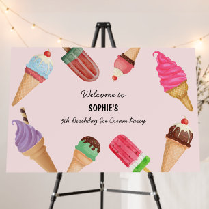 Ice Cream Popsicles Summer Party Foam Board