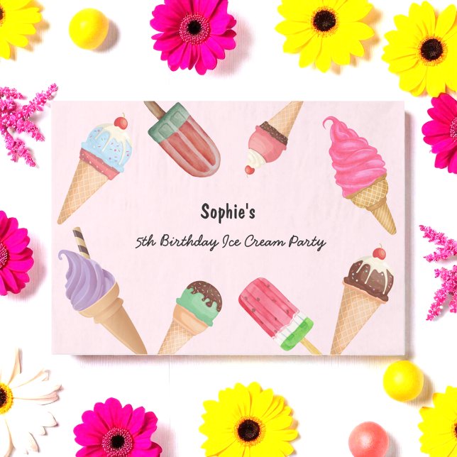 Ice Cream Popsicles Summer Pool Party Tissue Paper (Creator Uploaded)