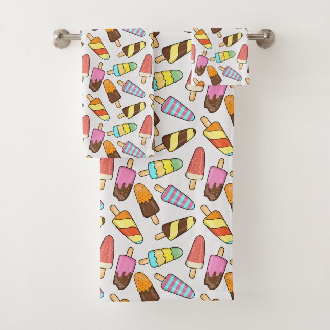 Ice Cream Popsicles towel set (Insitu)