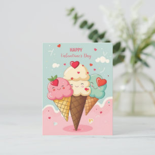Ice cream post card Valentine's Day