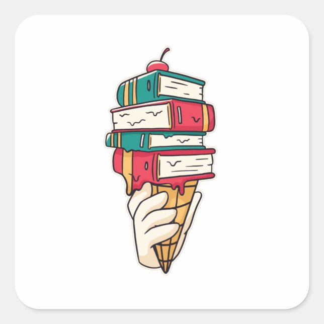 Ice Cream Pun Square Sticker (Front)