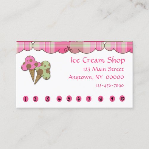 Ice Cream Punch Card Business Cards