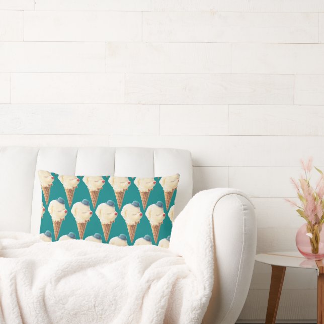 Ice Cream Puppy Pattern Lumbar Pillow (Couch)