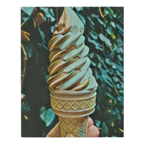 Ice cream recipe faux canvas print