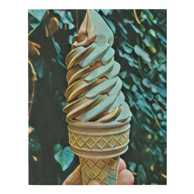 Ice cream recipe faux canvas print (Front)
