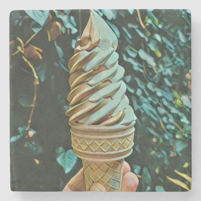 Ice cream recipe stone coaster (Front)