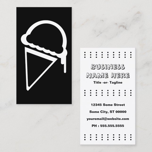 ice cream retro dripz business card (Front/Back)