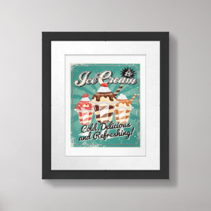 Ice Cream Retro Framed Art