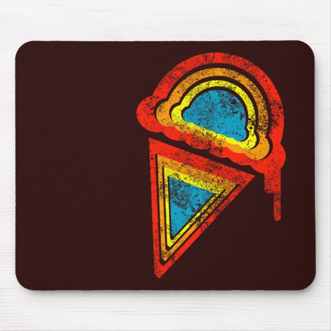 ice cream retro rainbowz mouse pad (Front)