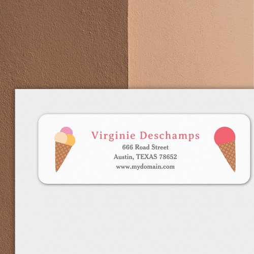 Ice Cream Return Address Label