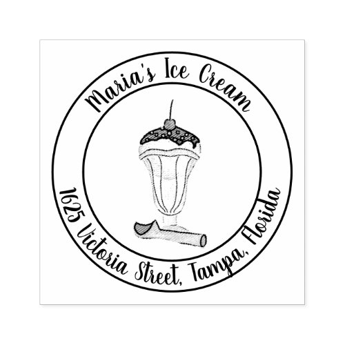 Ice Cream Rubber Stamp Retunr Address